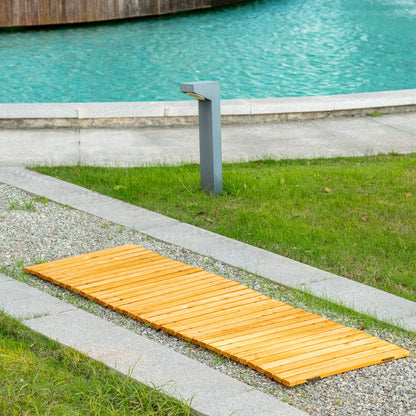 Outsunny Camino De Jardín De Madera 185x60 Cm Resistente A La Intemperie Natural_1