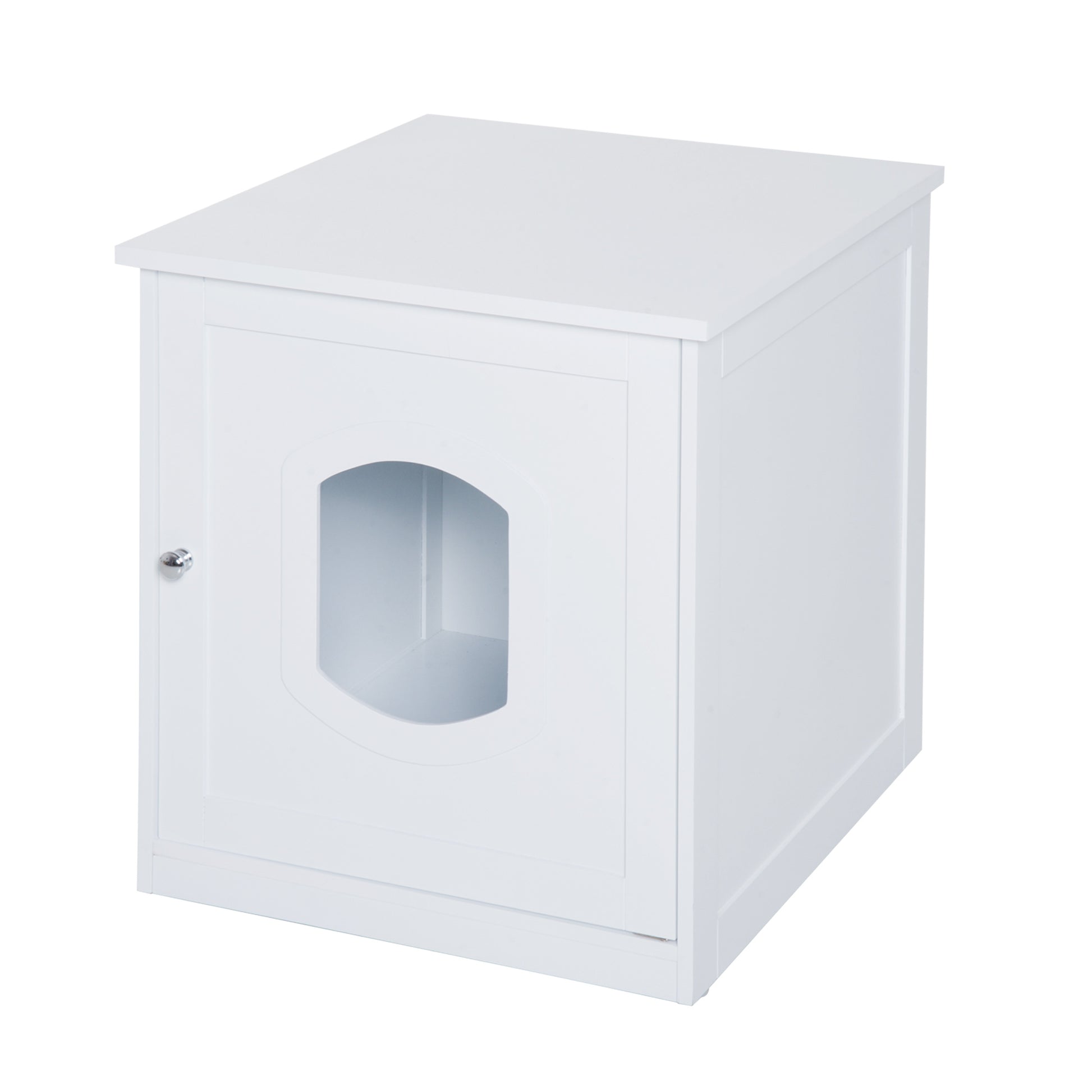 Pawhut Casa Para Gatos Extraíble Y Lavable Con Puerta Diseño 2 En 1 Blanco_4