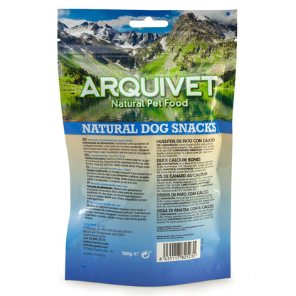 Petisco natural para cães: Ossos de pato com cálcio Arquivet 100g