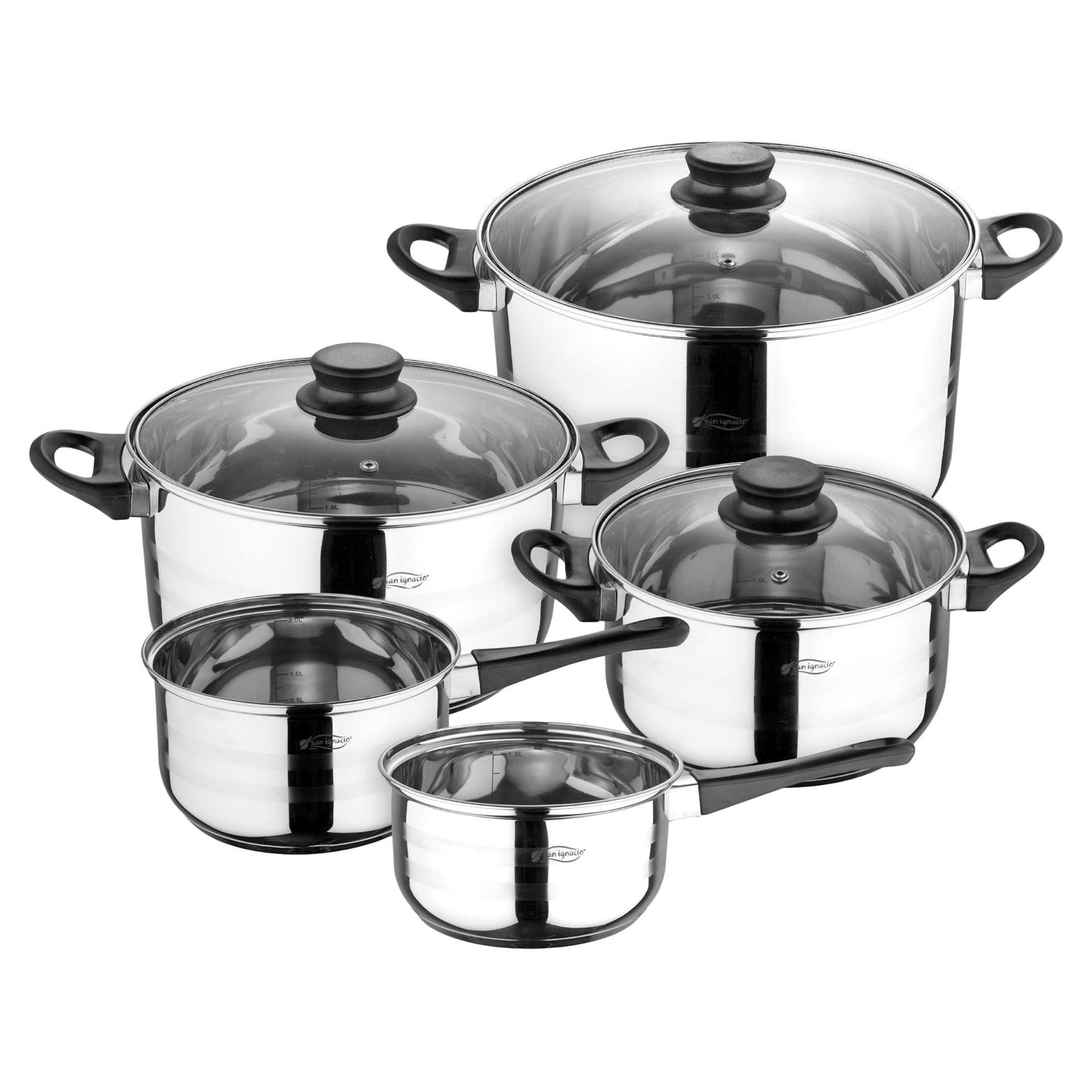 Set De 3 Sartenes Ø16ø20ø24 Aluminio Prensado + Batería De Cocina 8pzs Acero Inoxidable_3