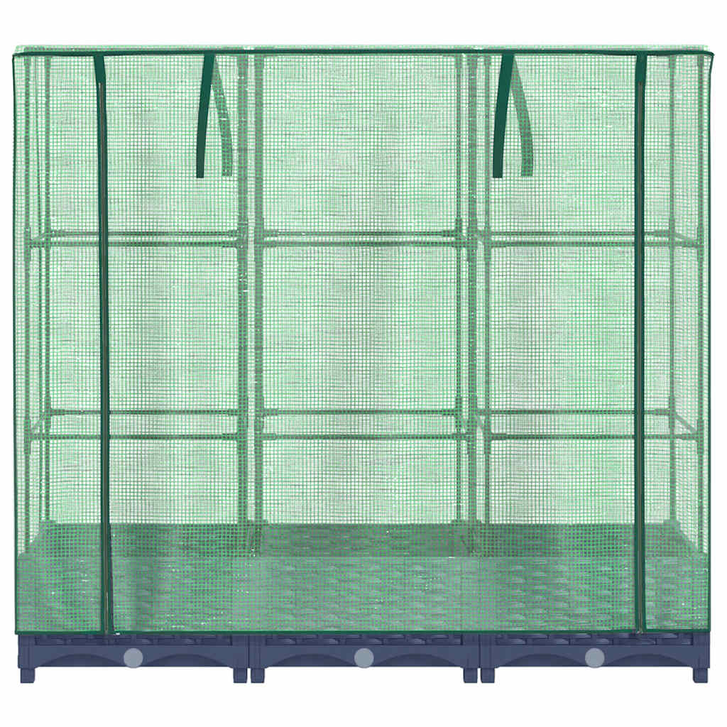 Jardinera Elevada Con Cubierta De Invernadero Aspecto Ratán 120x40x123 Cm_3