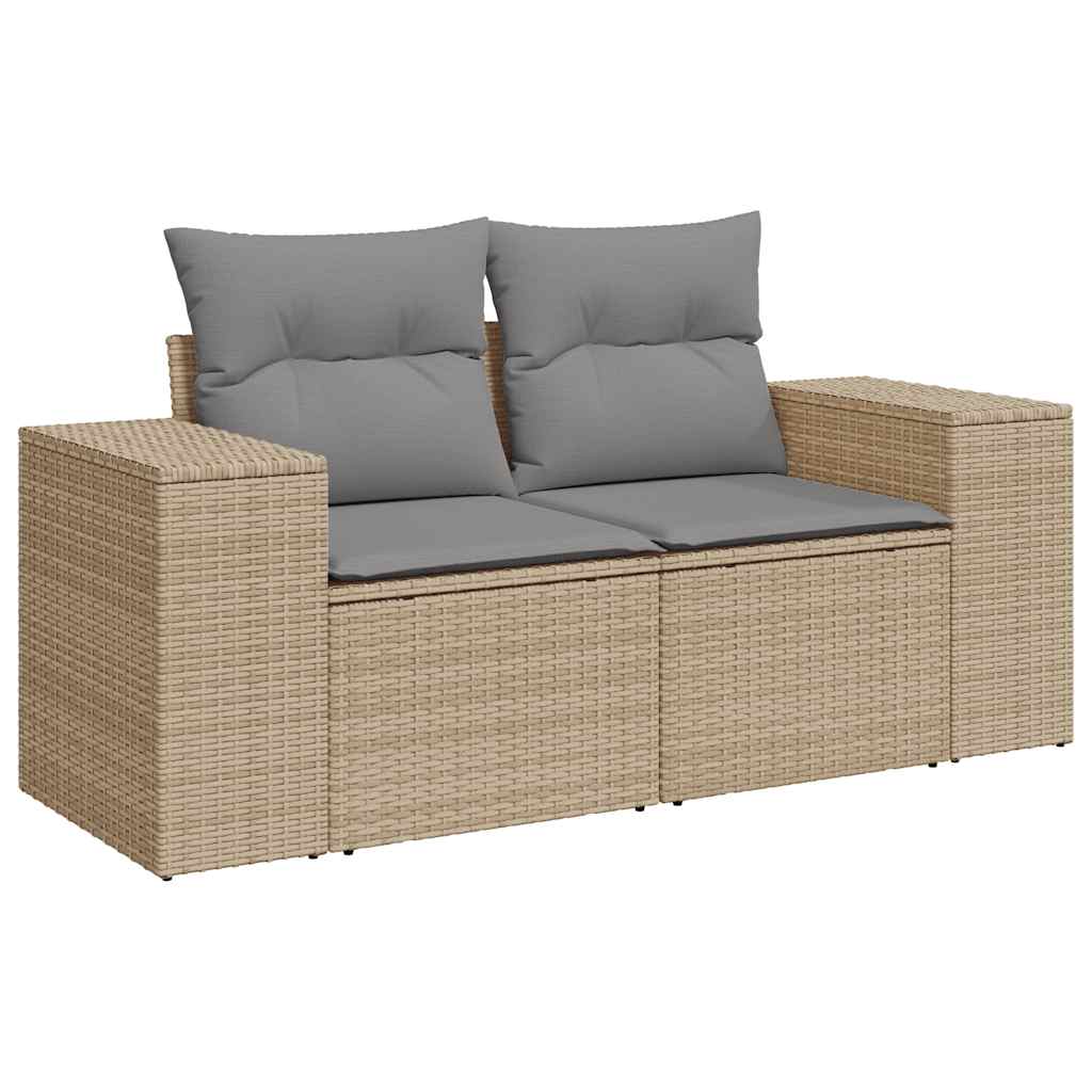 Set Sofás Jardín Y Cojines 8 Pzas Ratán Sintético Acacia Beige / Vetonek_2