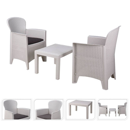 Well Home - Set De Jardín 'akita' Mesa Y 2 Sillas Blanco Ideal Para Terrazas_2