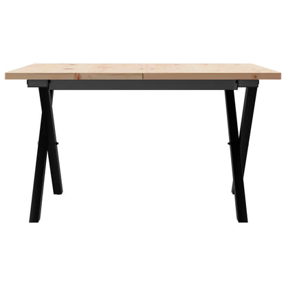 Mesa De Centro Marco X Madera Maciza Pino Y Acero 70x70x40 Cm_2