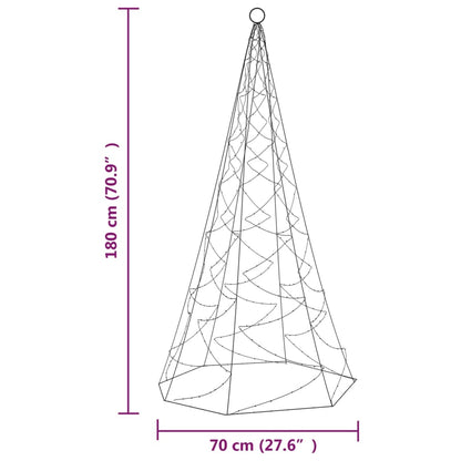 Vidaxl Árbol De Navidad En Asta De Bandera 200 Led Azul 180 Cm_2