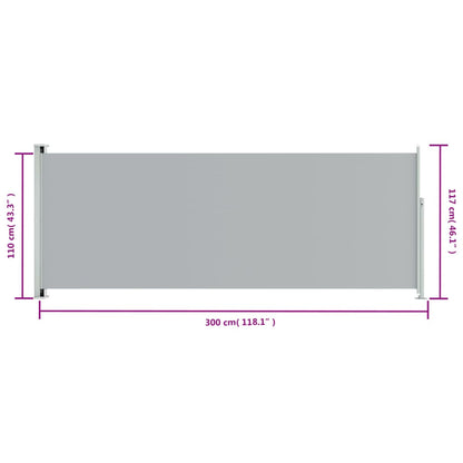 Vidaxl Toldo Lateral Retráctil De Jardín Gris 117x300 Cm_2