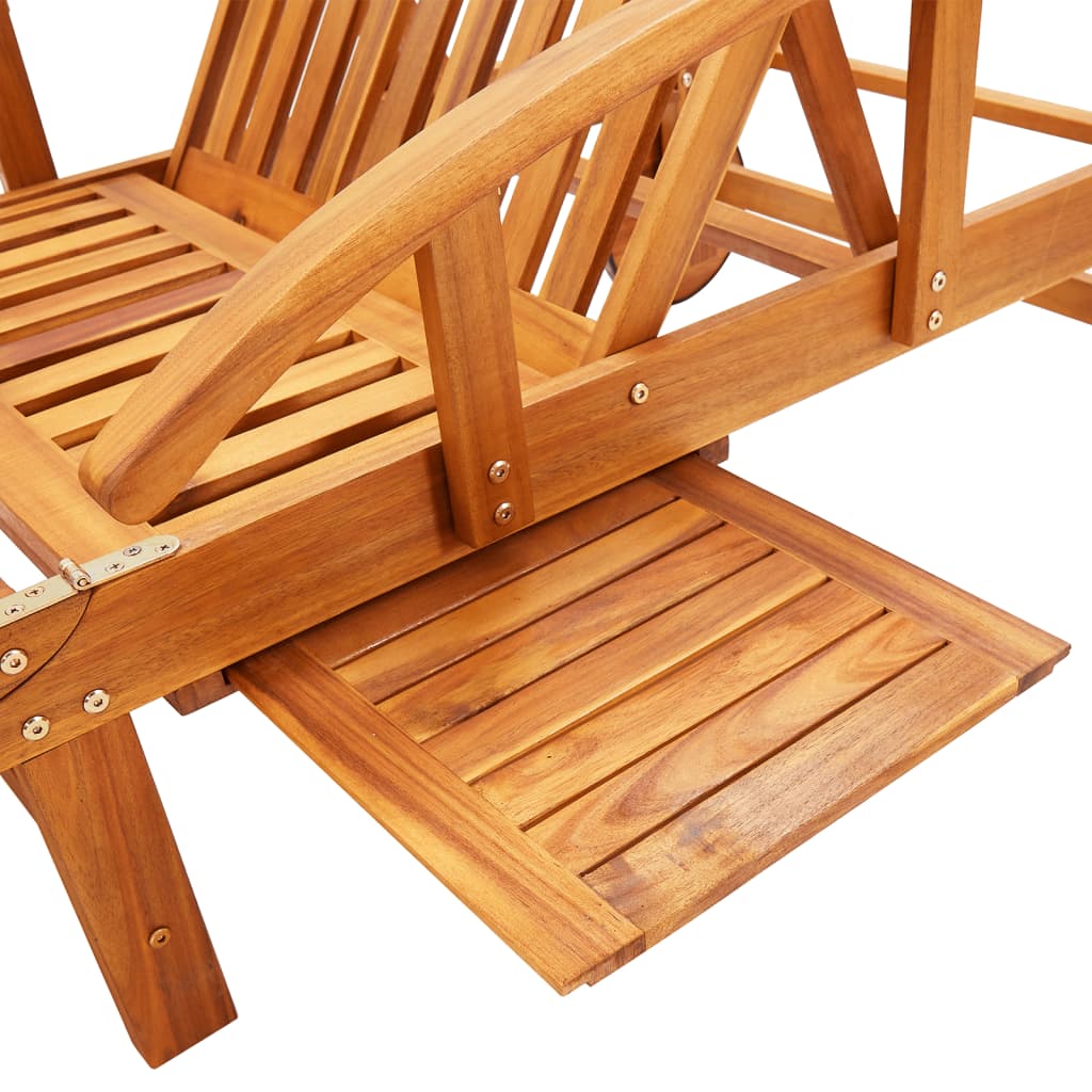Tumbonas Con Mesa Y Cojines 2 Uds Madera Maciza De Acacia_4