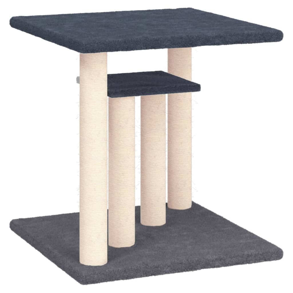 Vidaxl Postes Rascadores Para Gatos Con Plataformas Gris Oscuro 50 Cm_0