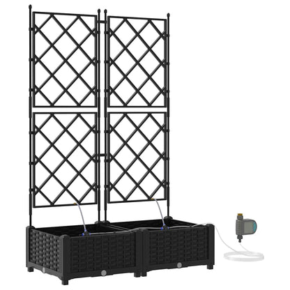 Macetero De Jardín 2 Uds. Negro 80 X 40 X 126 Cm Pp_0