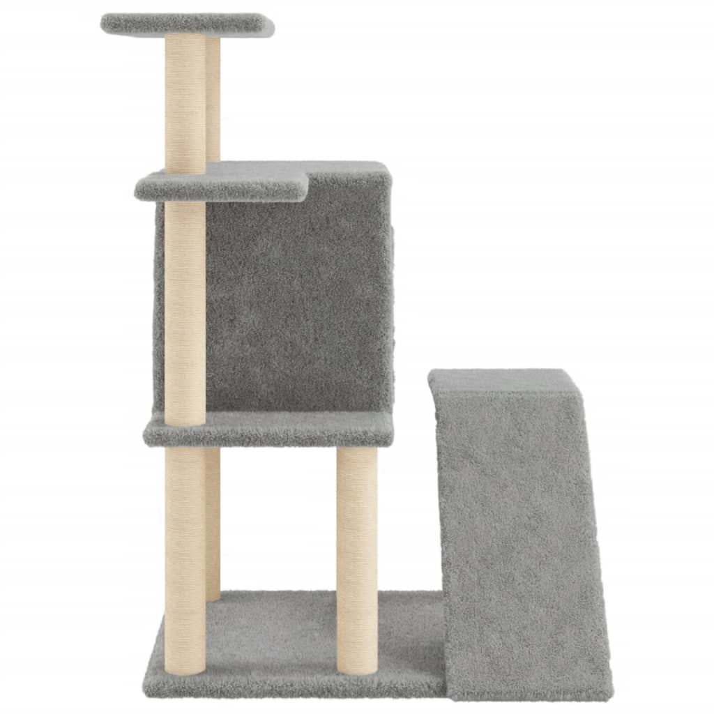 Rascador Para Gatos Con Postes De Sisal Gris Claro 97 Cm_4