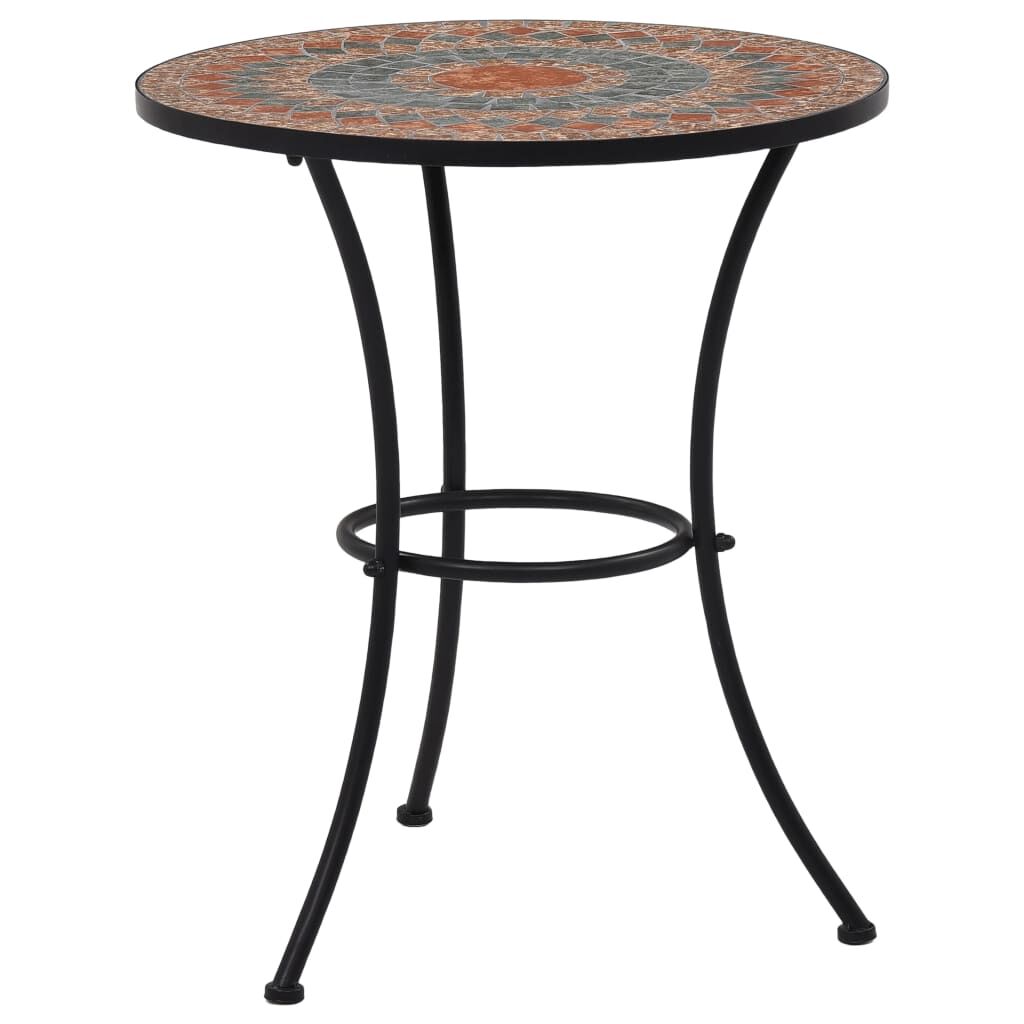 Vidaxl Set Mesa Y Sillas Bistró 3 Piezas Mosaico Cerámica Naranja/gris_1