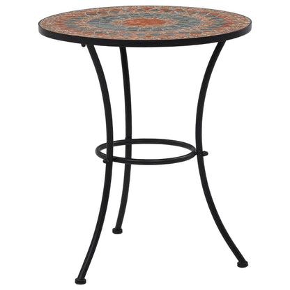 Vidaxl Set Mesa Y Sillas Bistró 3 Piezas Mosaico Cerámica Naranja/gris_1