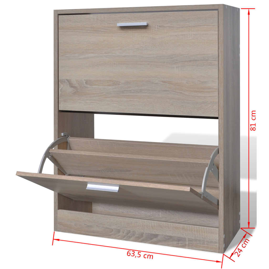 Mueble Zapaterocolor Roble Con 2 Compartimentos / Vetonek_4