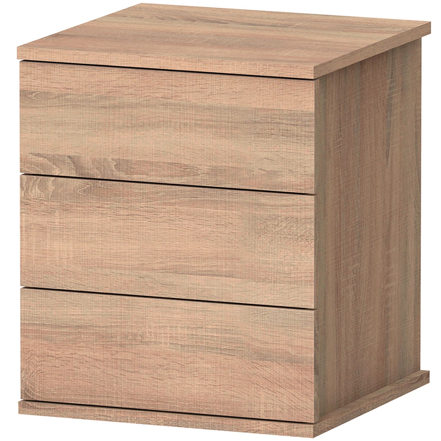 Mesita De Noche 3 Cajones, Mesilla Dormitorio Cajonera 48,5x41x40 Cm (alto X Ancho X Profundo), Briebe, Serenade, Madera_4