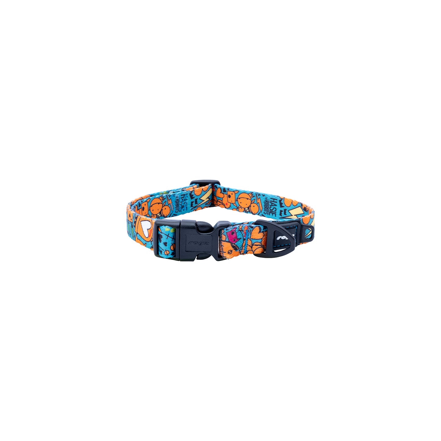 Collar Para Perro, Modelo Fusion De Rogz, Estampado Graffiti Azules. Talla L (21-40kg)_1