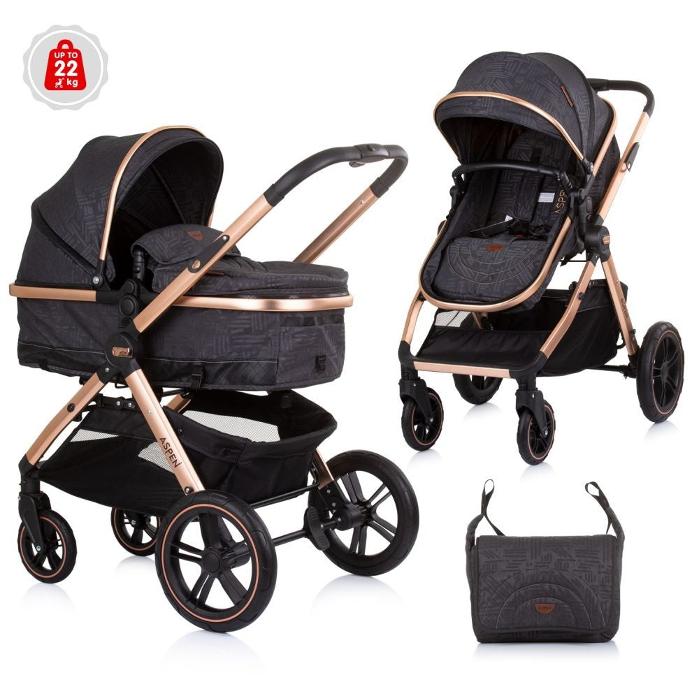 Carrito De Bebé Dúo Convertible Aspen Hasta 22 Kg Ebony_0