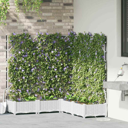 Macetero De Jardín 5 Uds. Blanco 120 X 120 X 126 Cm Pp_2