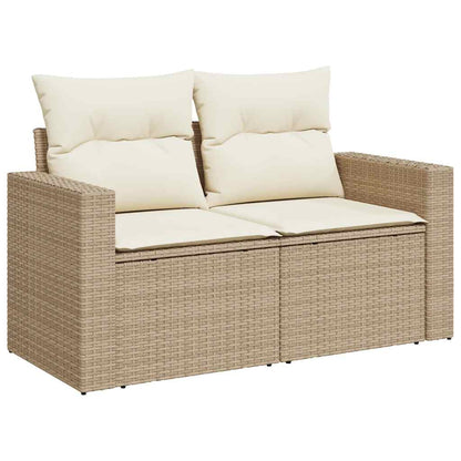 Set Sofás De Jardín 7 Piezas Y Cojines Ratán Sintético Beige / Vetonek_1