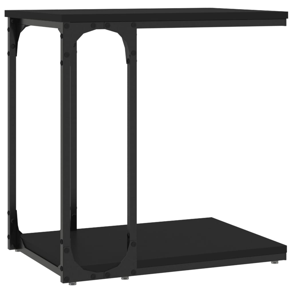 Mesa Auxiliar Madera Contrachapada Negro 50x35x52 Cm_0