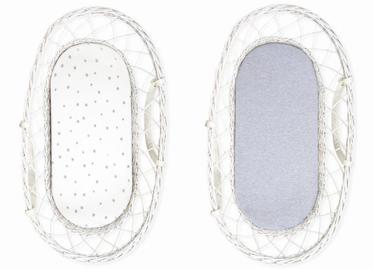 Pack 2 Bajera Capazo Algodón Grey Dots-melange Light Grey_0