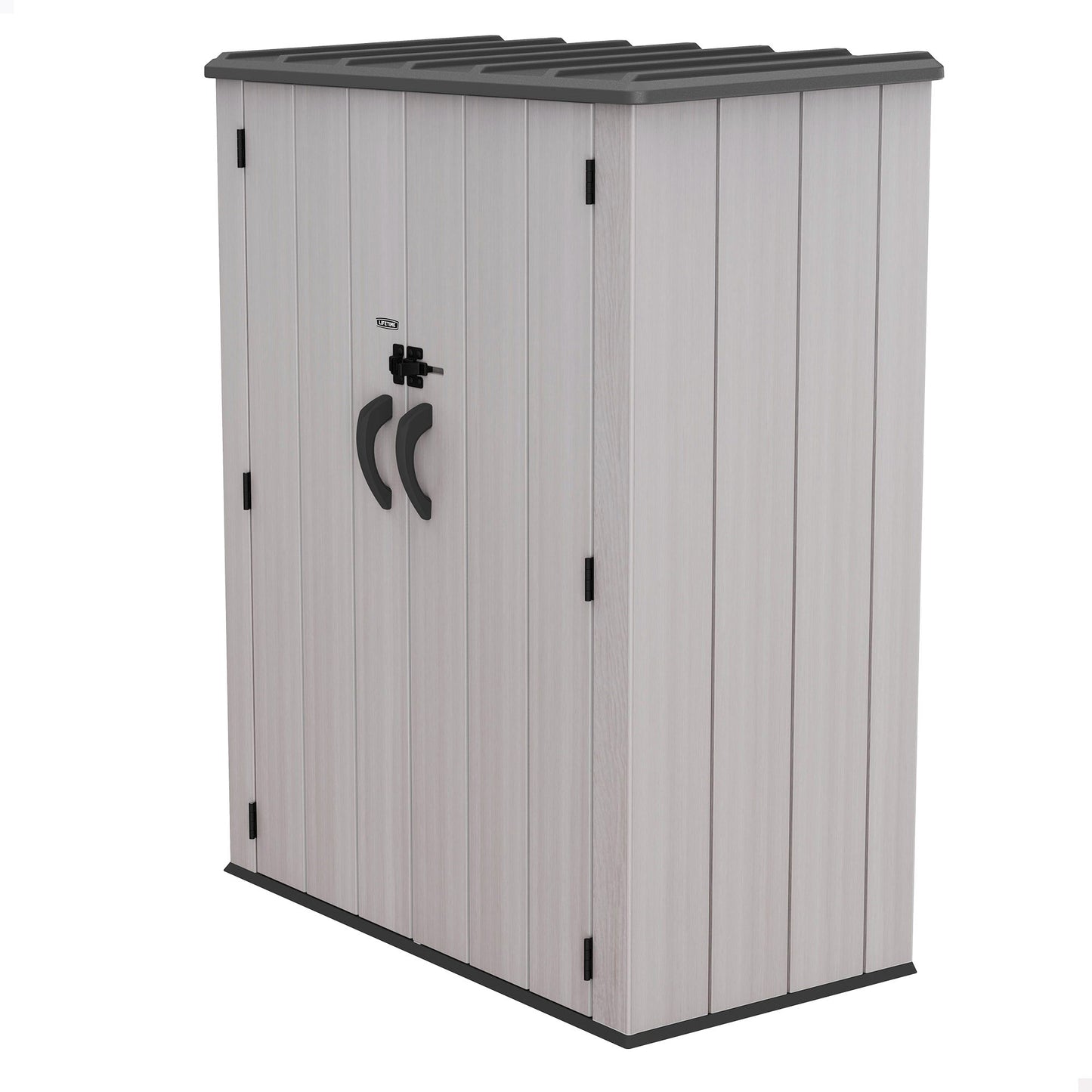 Lifetime Armario Exterior Vertical 1.350 L Rough Cut™ Con Estantes Y Colgadores_0