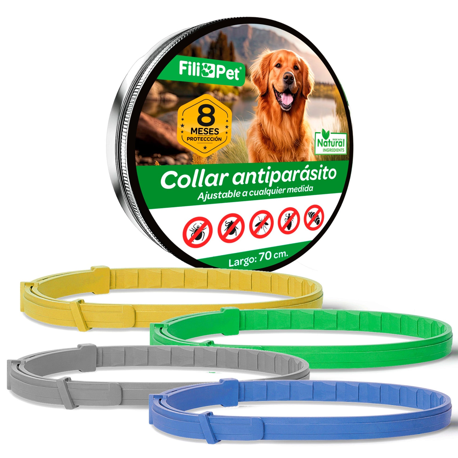 Collar Antiparasitos Para Perro Gris_0
