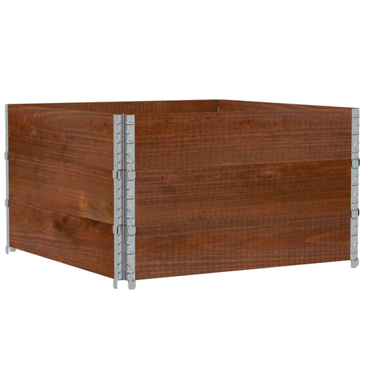 Jardinera De Madera Maciza De Pino Marrón 100x100 Cm_0
