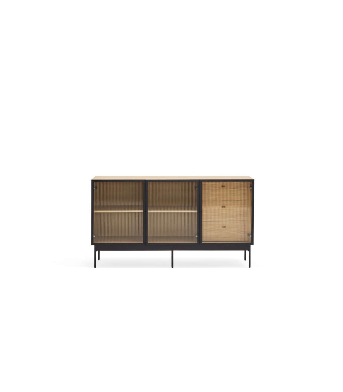 Mueble Aparador Para Comedor Modelo Blur 3 Puertas 3 Cajones Acabado Roble, 45cm(ancho) 7_0
