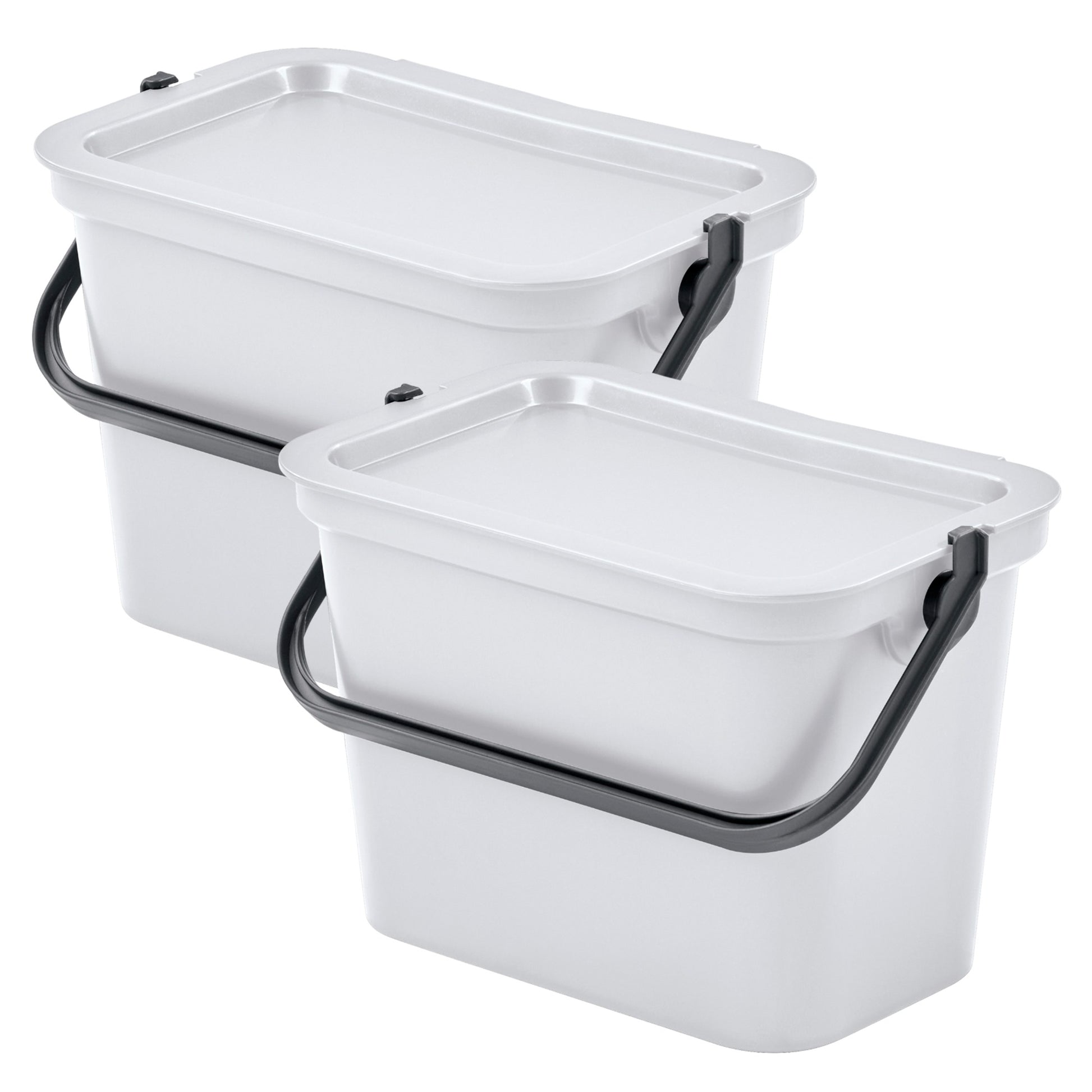 Set De 2 Papeleras moda 5l Blanco Con Asa_0