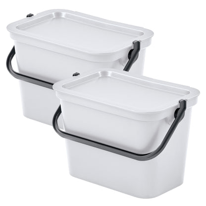 Set De 2 Papeleras moda 5l Blanco Con Asa