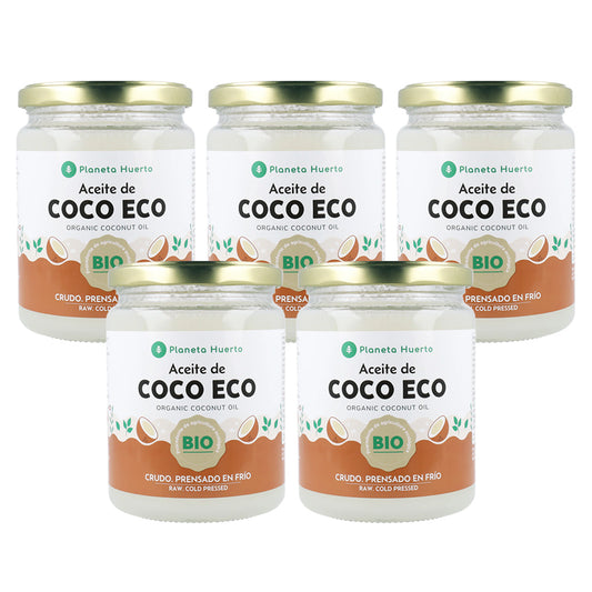 Pack 5x Óleo de coco ECO Planeta Huerto 430 ml
