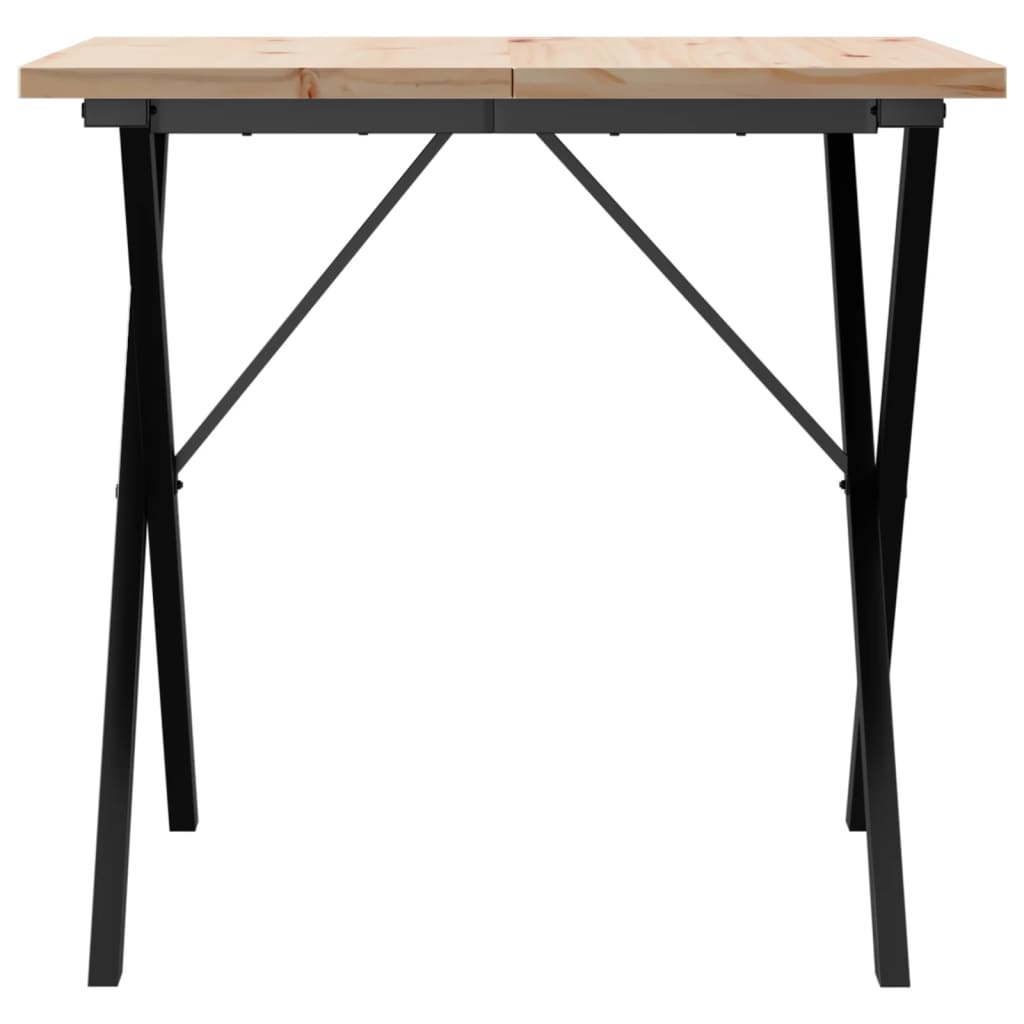 Mesa De Comedor Marco X Madera Maciza Pino Y Acero 80x80x75,5cm_2