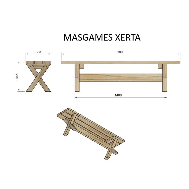 Banco De Madera Masgames Xerta 180 Cm._2