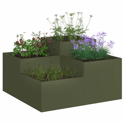 Maceta Para Jardín Verde Oliva 100 X 100 X 48 Cm Acero_2