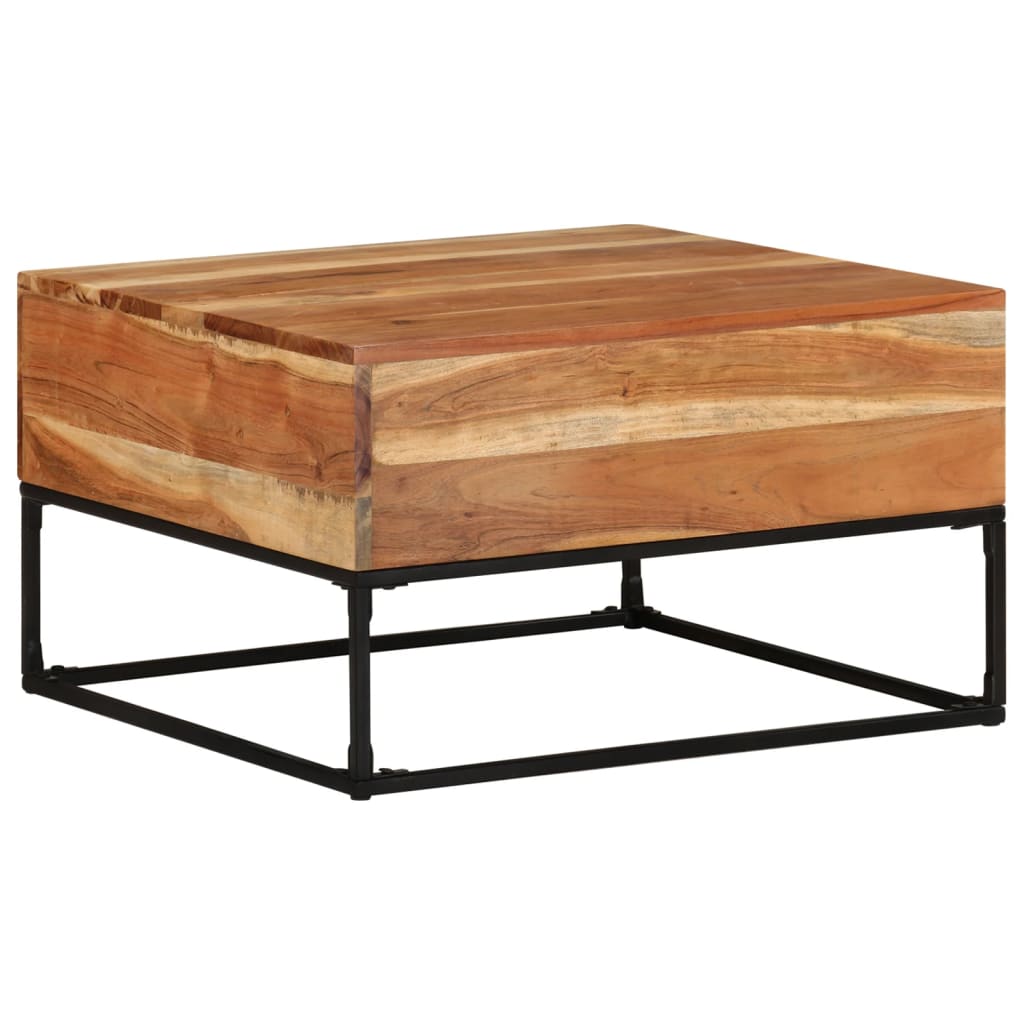 Mesa De Centro Madera Maciza De Acacia 68x68x41 Cm_3