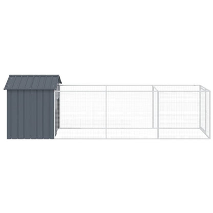 Caseta Para Perros Con Techo Antracita 117x405x123 Cm Acero Galvanizado_3