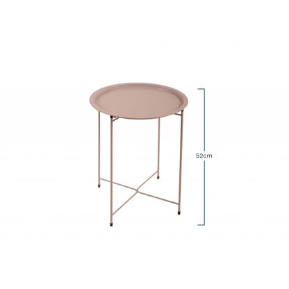 Mesa Auxiliar, Mesa De Centro Plegable De Jardín Gris Beige 46x52cm- Mobiliario De Jardín_3