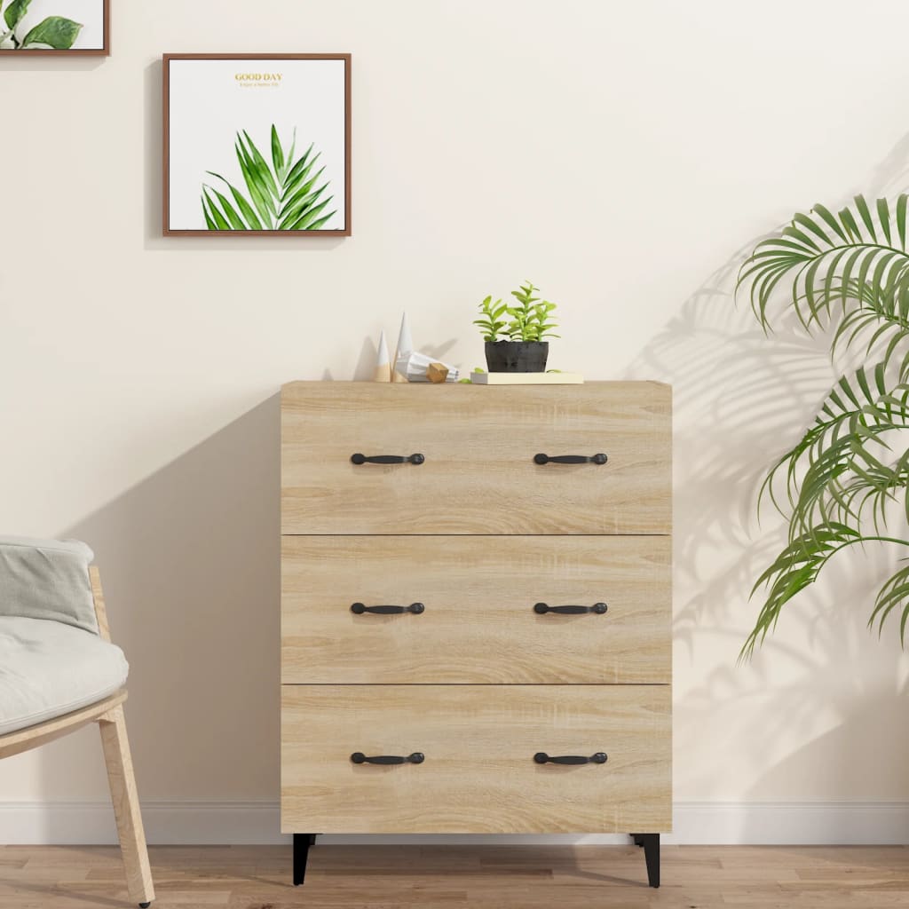 Aparador De Madera De Ingeniería Roble Sonoma 69,5x34x90 Cm / Vetonek_4