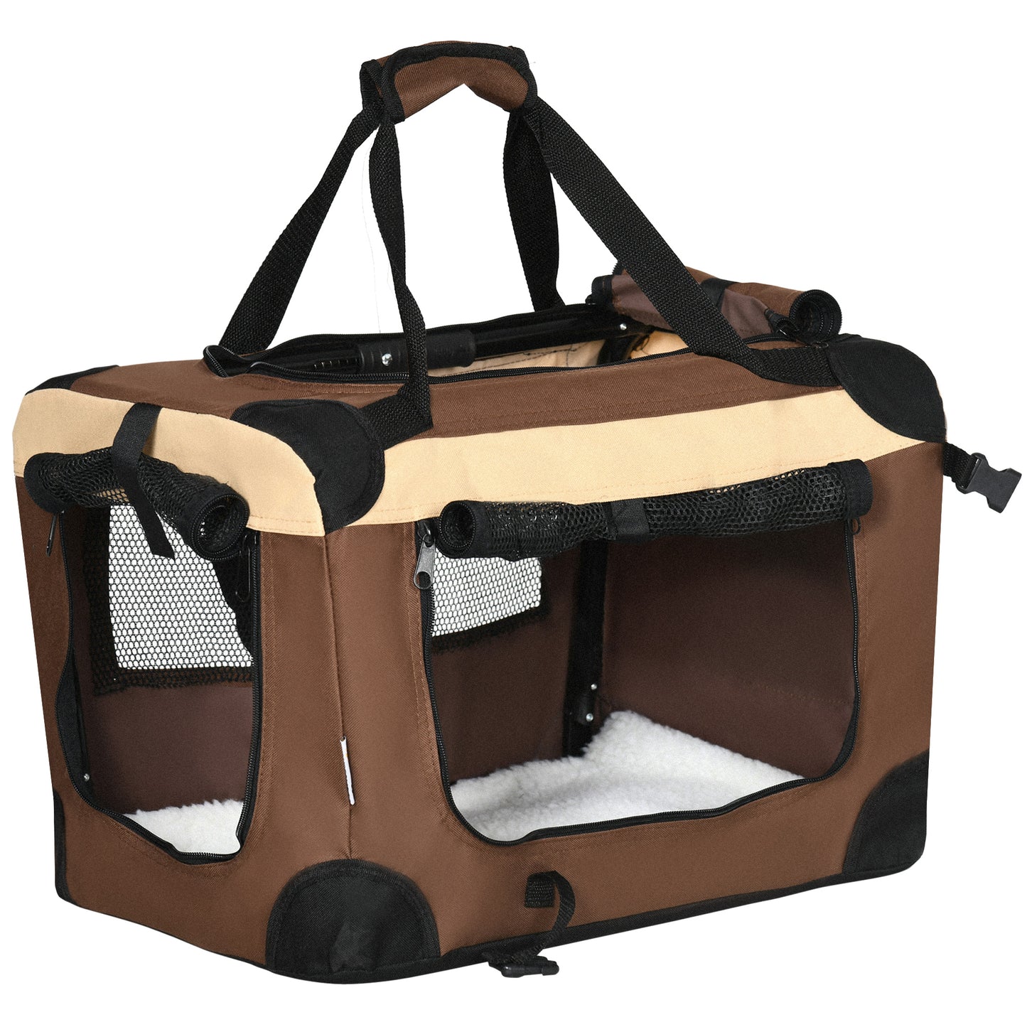 Pawhut Transportín Mochila Para Perros Gatos Plegable Cojín Suave 50,5x33,5x35cm_0