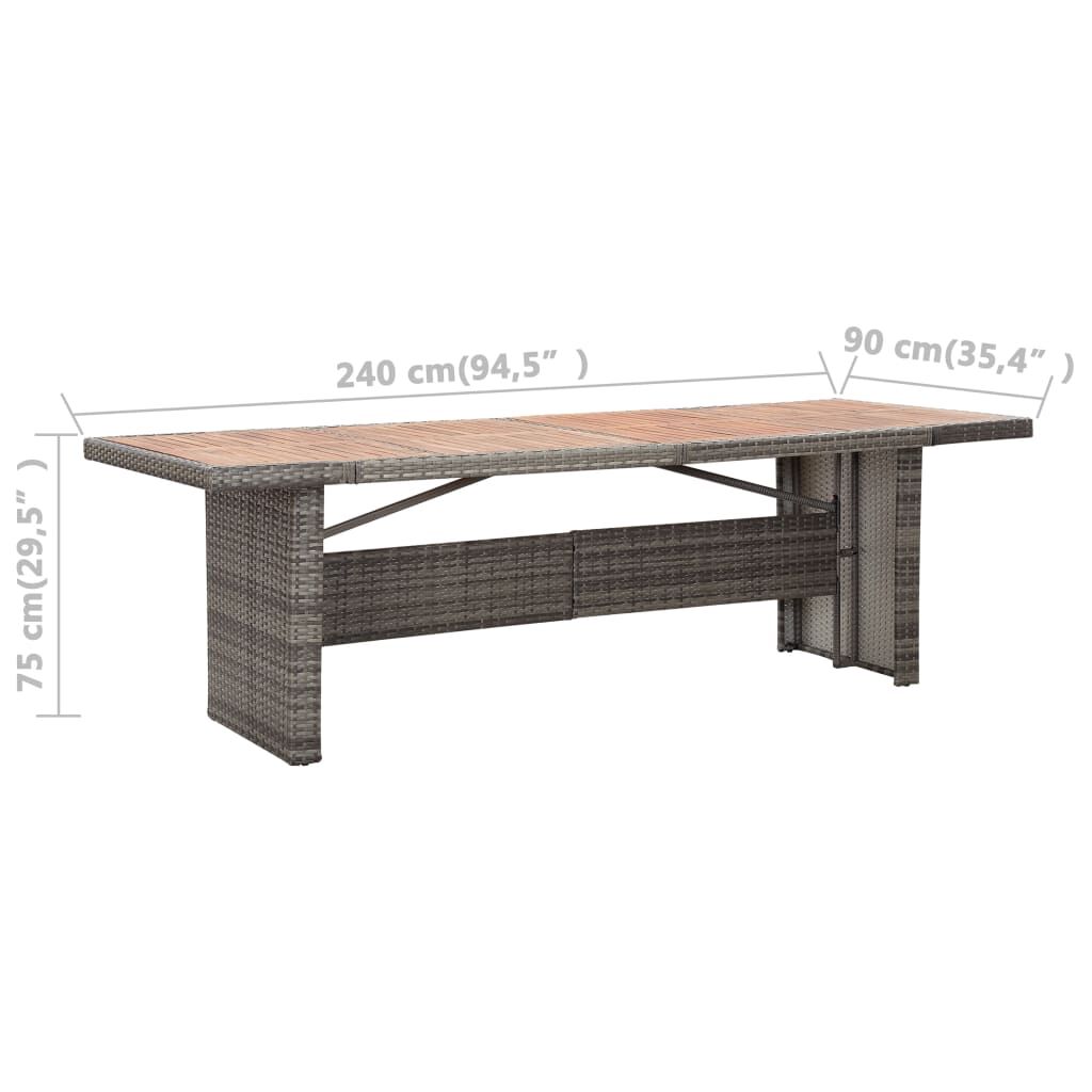 Vidaxl Set De Comedor De Jardín 9 Pzas Y Cojines Ratán Sintético Gris_2