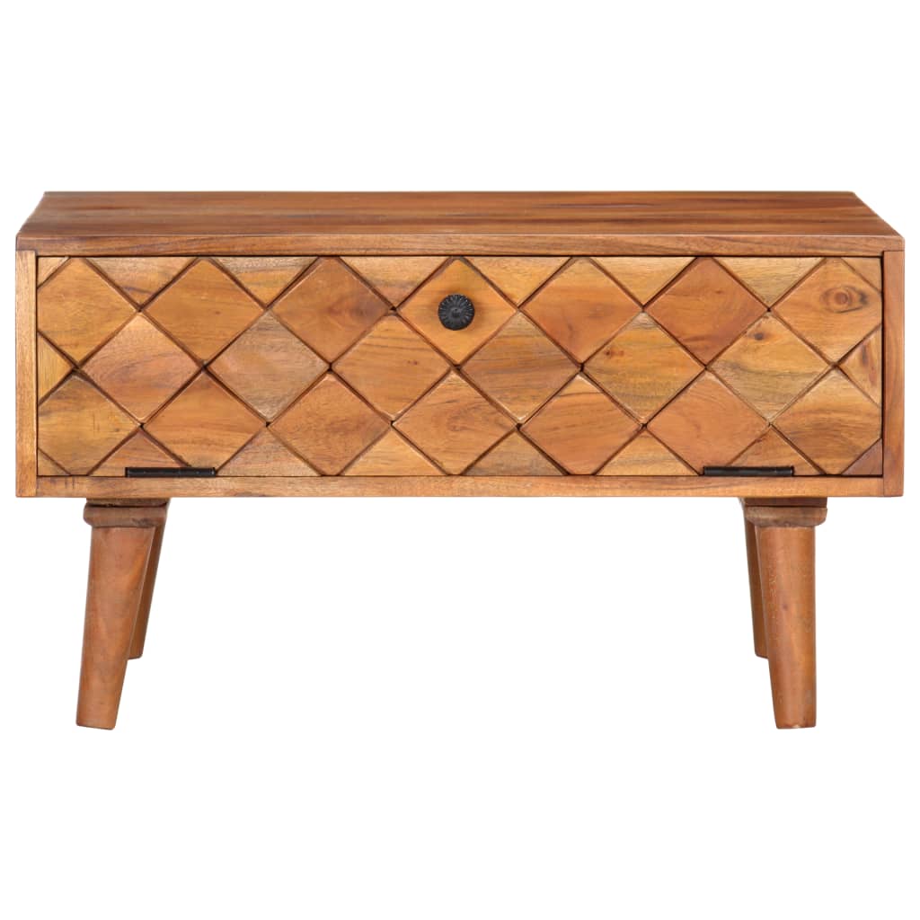 Mesa De Centro De Madera Maciza De Acacia 68x68x38 Cm_0