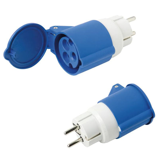 Adaptador Industrial Schuko Cetac Simple 2p Con Tapa_0