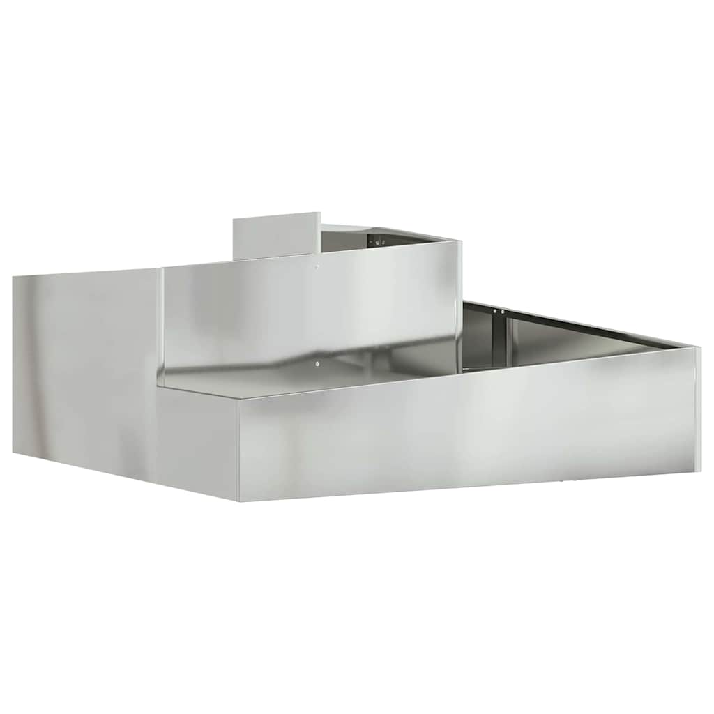Macetero De Jardín Plateado 100 X 100 X 50 Cm Acero Galvanizado_0