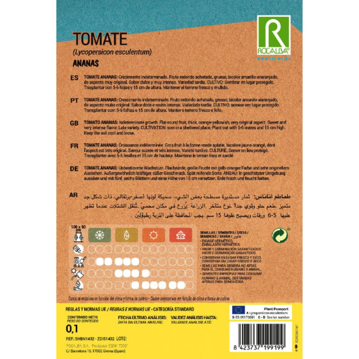 Sementes de tomate e ananás