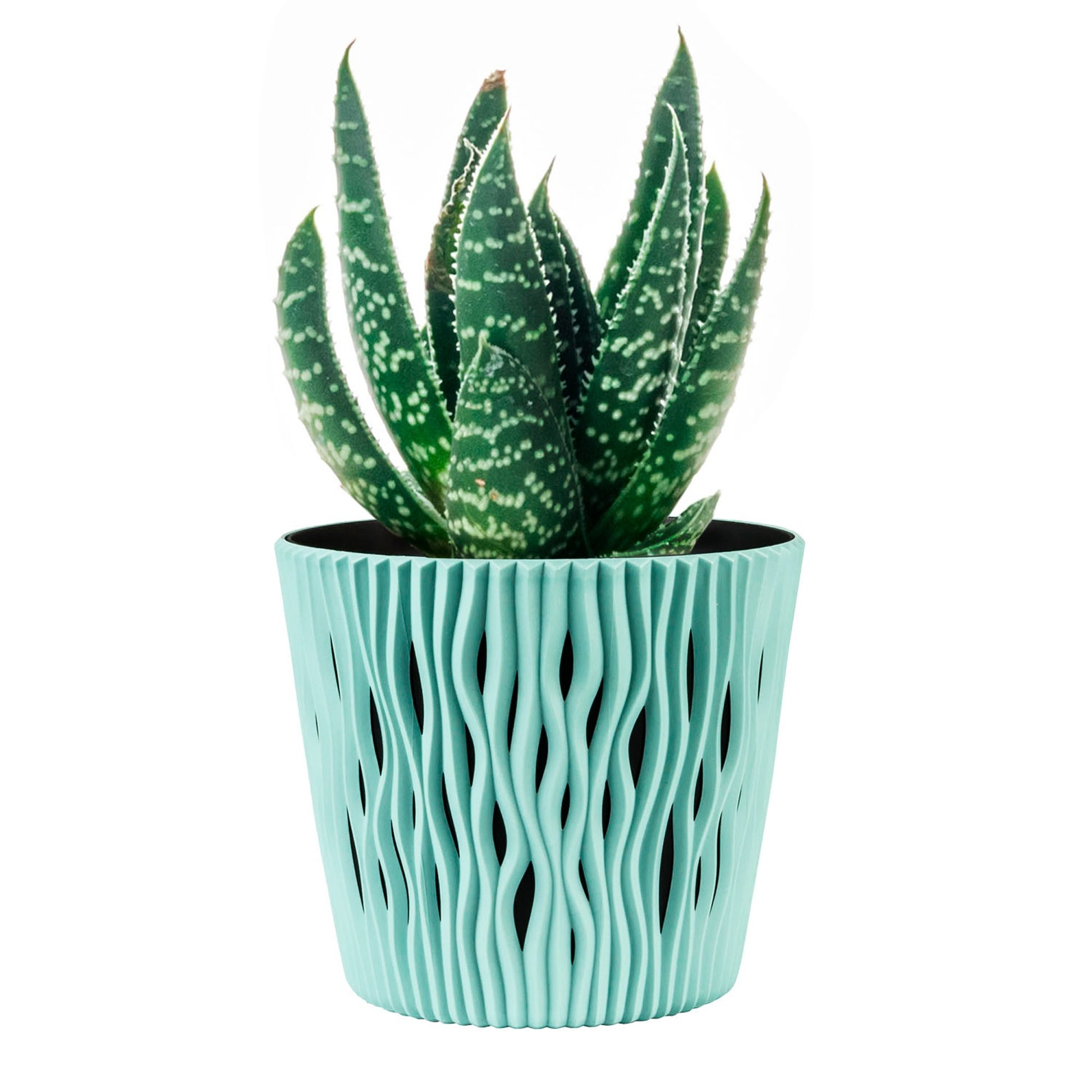 Maceta Redonda De Plastico Sandy Round En Color Salvia 15,8 (largo) X 15,8 (ancho) X 13,8 (alto) Cm