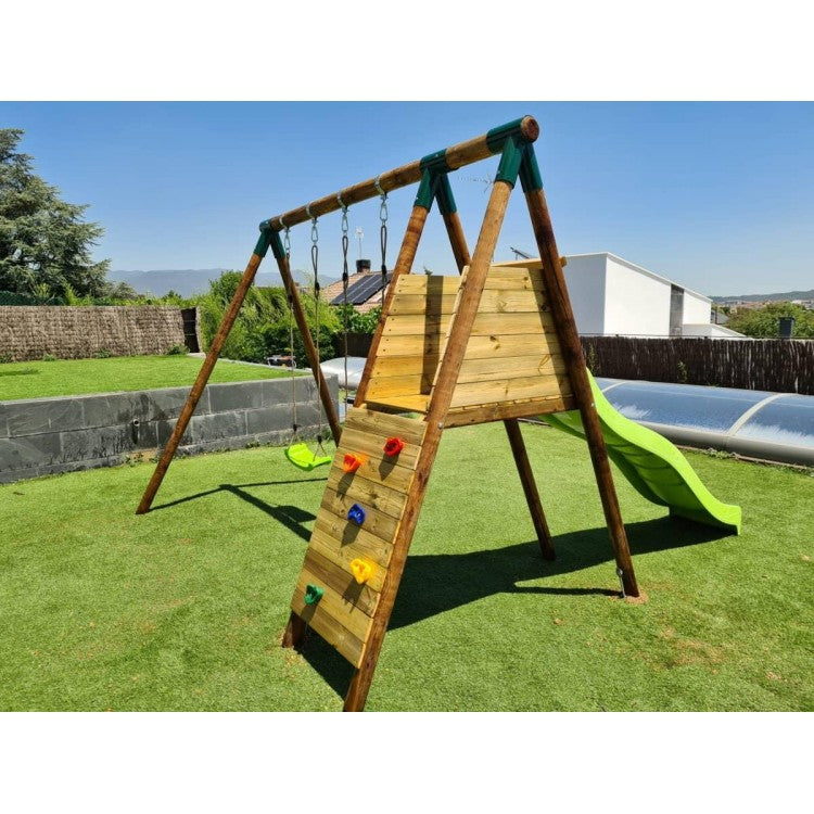 Parque Infantil Masgames Mauna Loa L (madera Redonda) Pared De Escalada Con 5 Presas._1