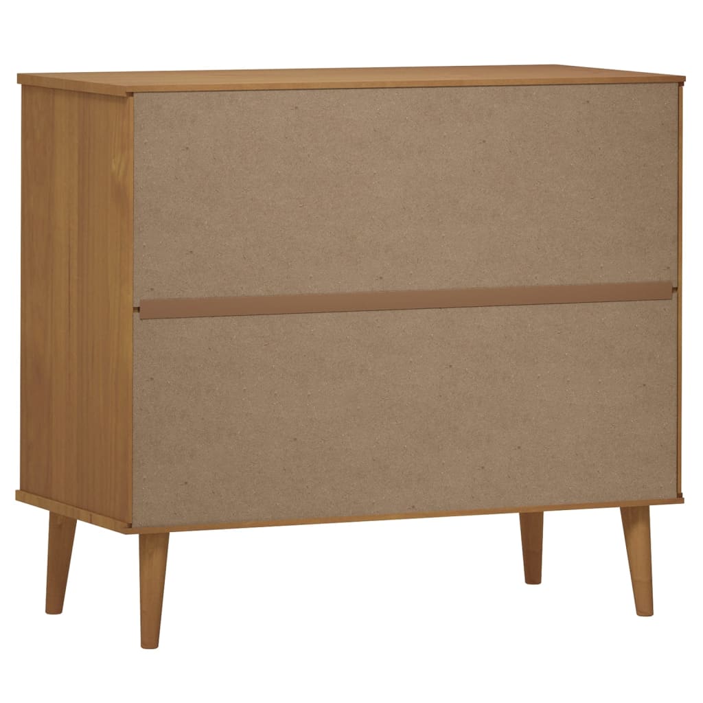 Aparador Molde Madera Maciza De Pino Marrón 90x40x80 Cm_4