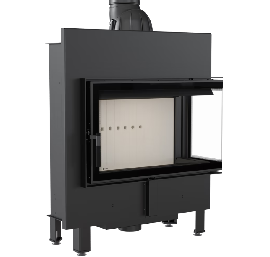 Bricosol Chimenea De Leña De Acero Kratki Lucy Slim Derecha 10 Kw Ø 160_1