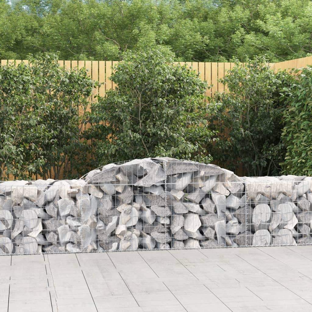 Cestas De Gaviones 12 Uds Forma De Arco Hierro 300x50x60/80 Cm_1