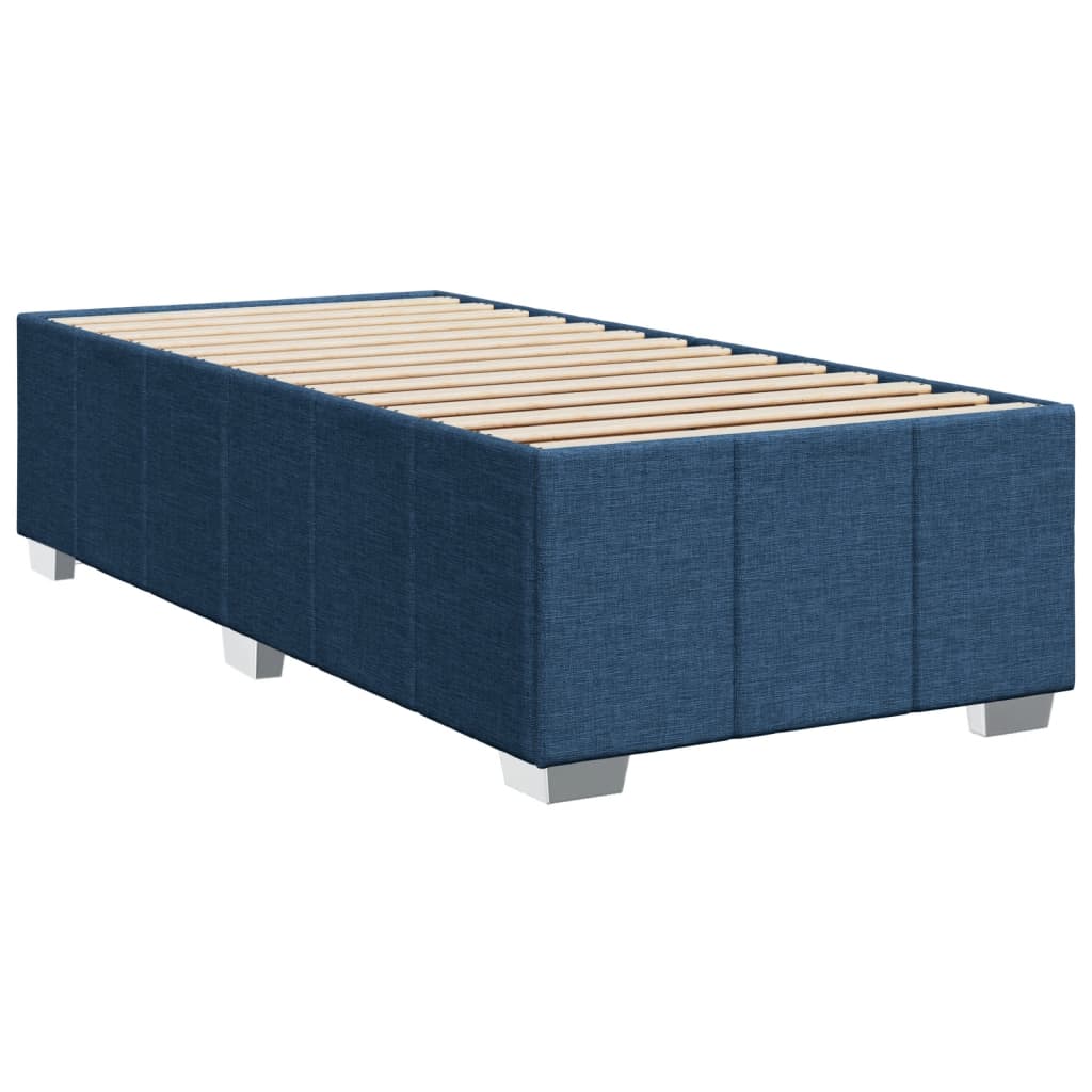 Cama Box Spring Con Colchón Tela Azul 90x190 Cm / Vetonek_4